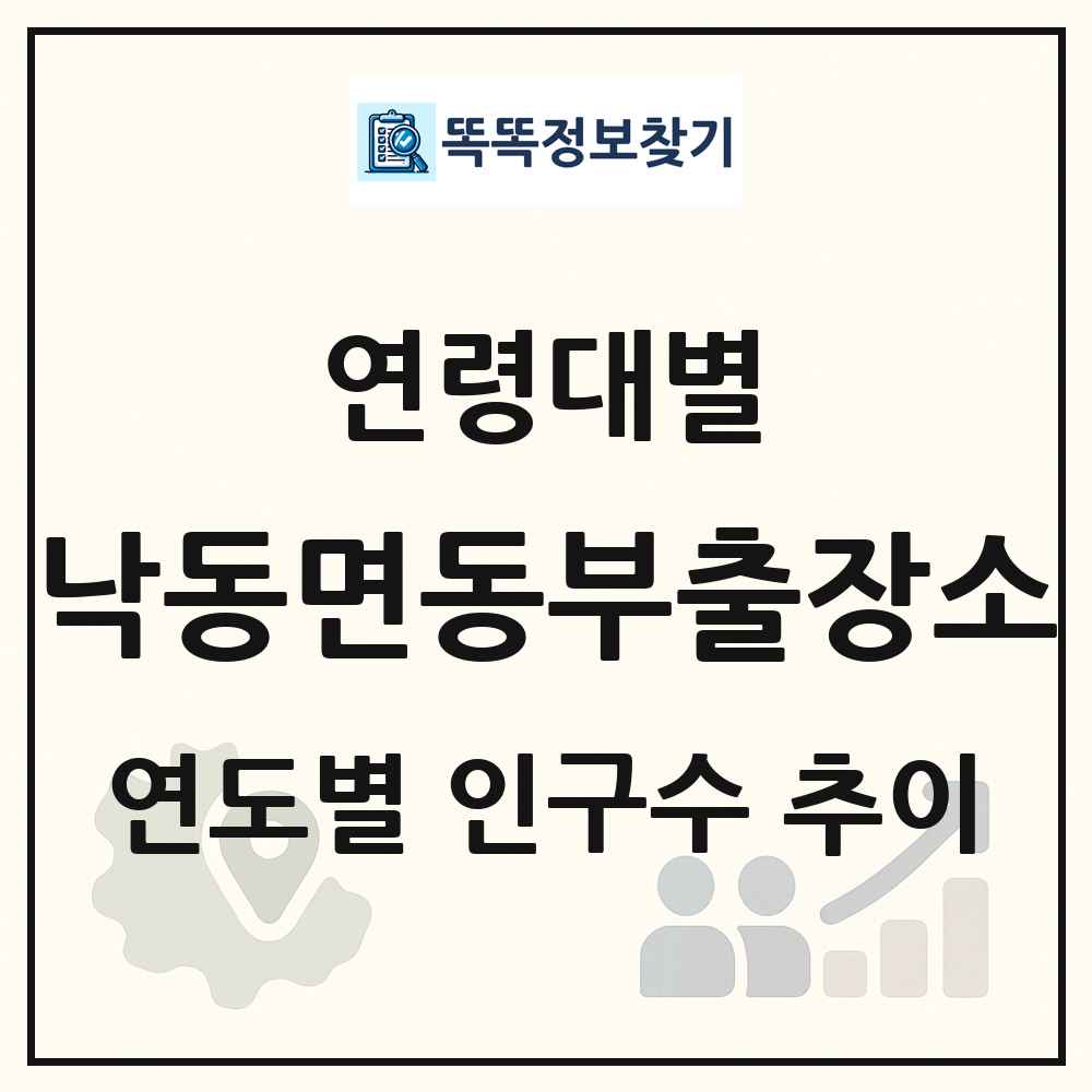 낙동면동부출장소 생애주기별 인구수 링크 그림